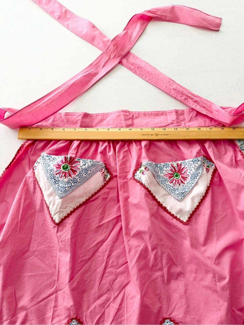 Pink Floral Apron with Pockets